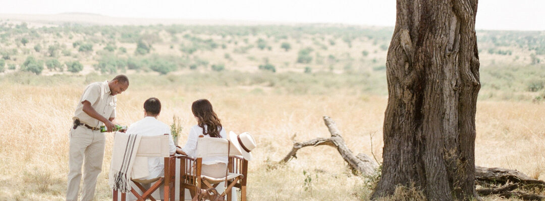 Couple dining outdoors