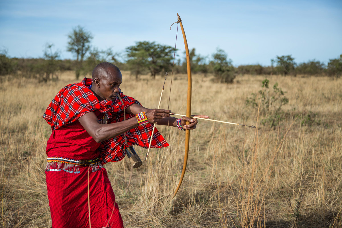 A man with bow and arrow