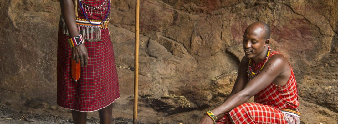 Masai people in cave