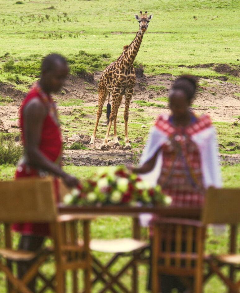 Staff arranging the flower arrangement