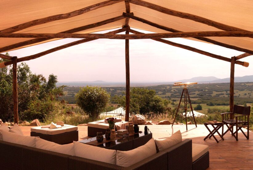 Two chairs and a telescope in a Mara Tent