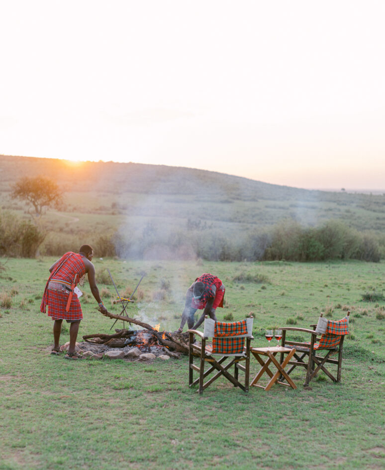 private sundowner at Mara Bushtops