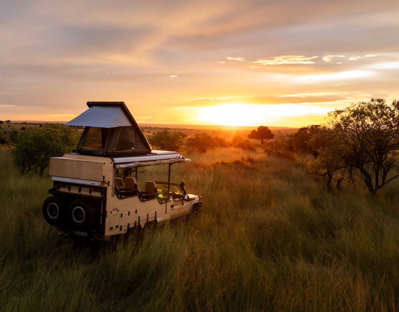 a tent on a safari vehicle